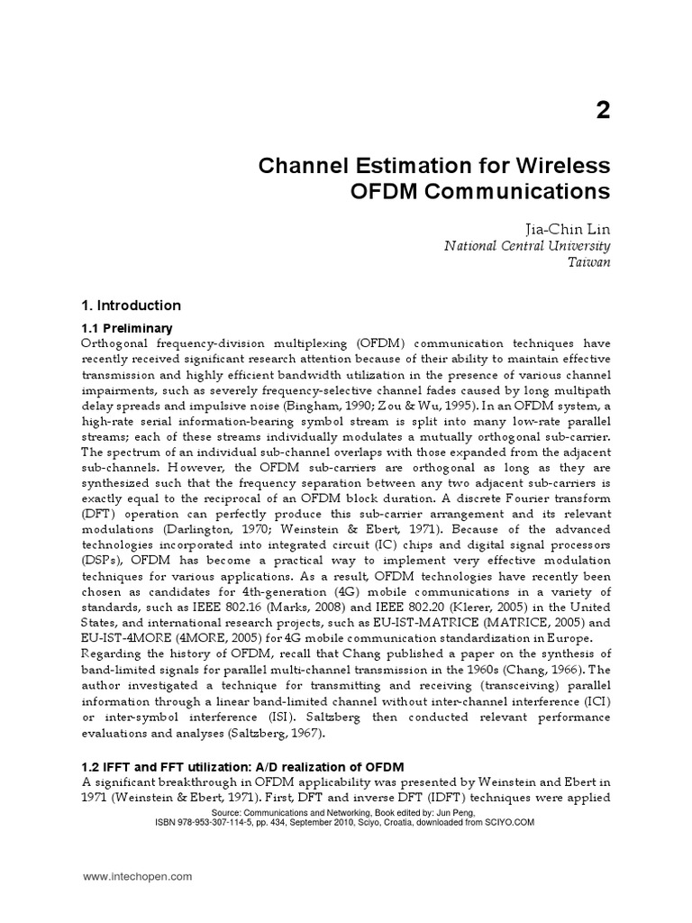 Channel Estimation For Wireless OFDM Communications: Jia-Chin Lin | PDF ...