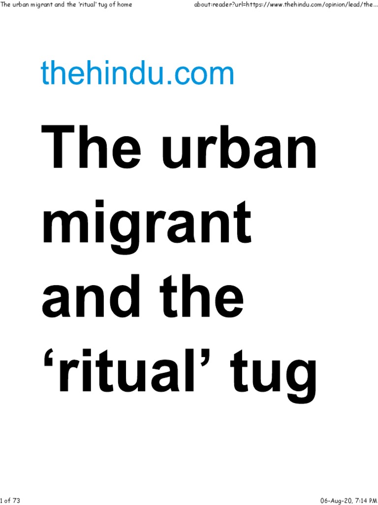 Urban Migrants and Home Rituals | PDF
