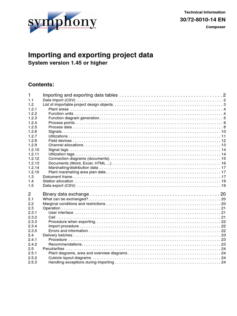 Importing Exporting Project Data PDF | PDF | Comma Separated Values ...