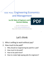 EEE 452: Engineering Economics and Management: Lec 02: Roles of Engineers and Rational Decision Making