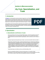 Opportunity Cost, Specialization, and Trade: Introduction To Macroeconomics