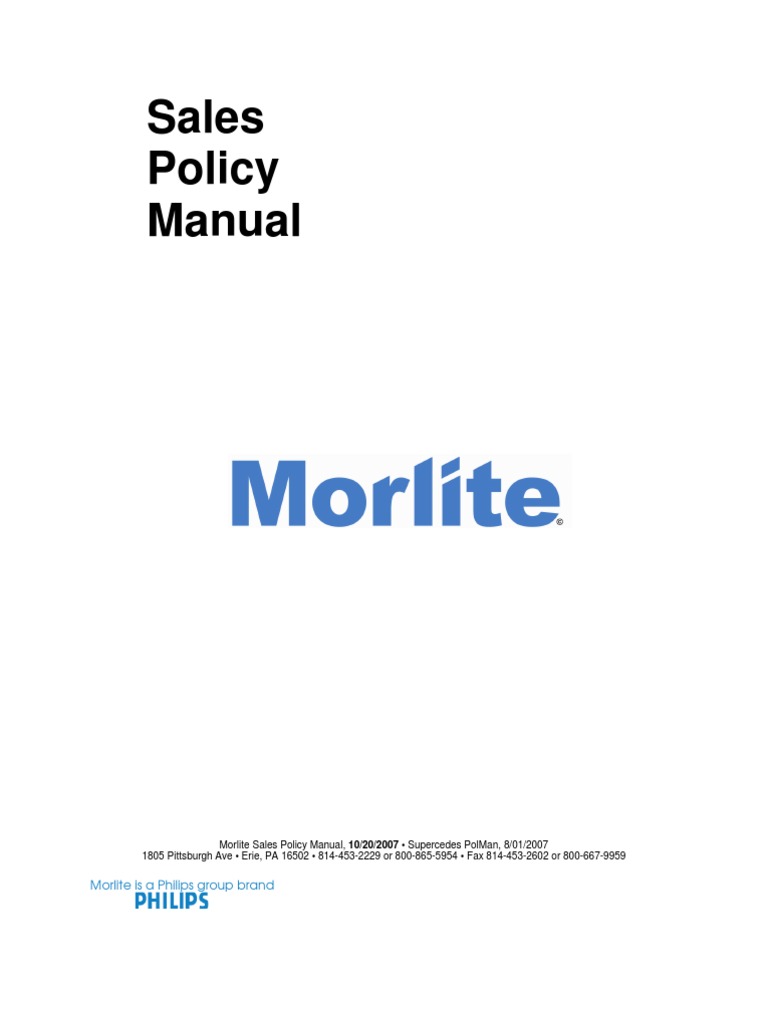 sales policy sample Sales Contracts