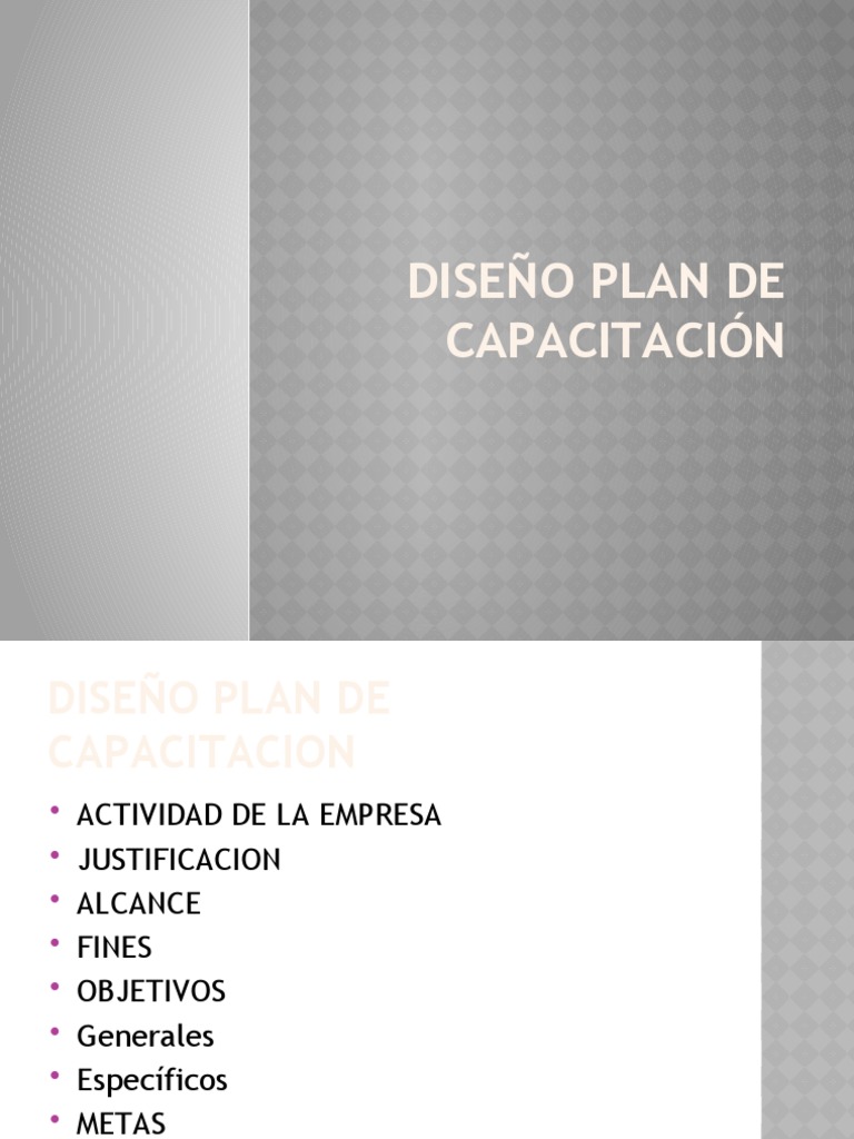 Diseño Plan de Capacitacion | PDF