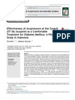 Effectiveness of Acupressure at The Zusanli (ST-36) Acupoint As A Comfortable Treatment For Diabetes Mellitus: A Pilot Study in Indonesia