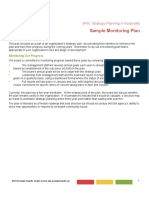 Sample Monitoring Plan: Spin: Strategic Planning in Nonprofits