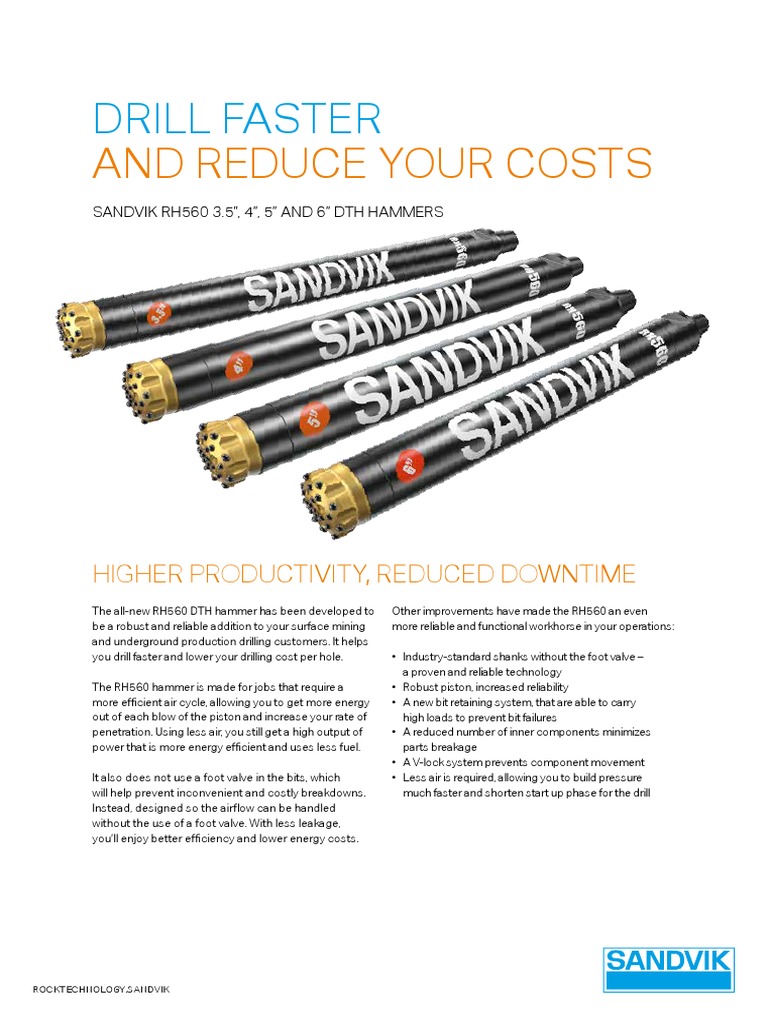 rh560 Hammers Specification Sheet English PDF PDF Piston Cylinder