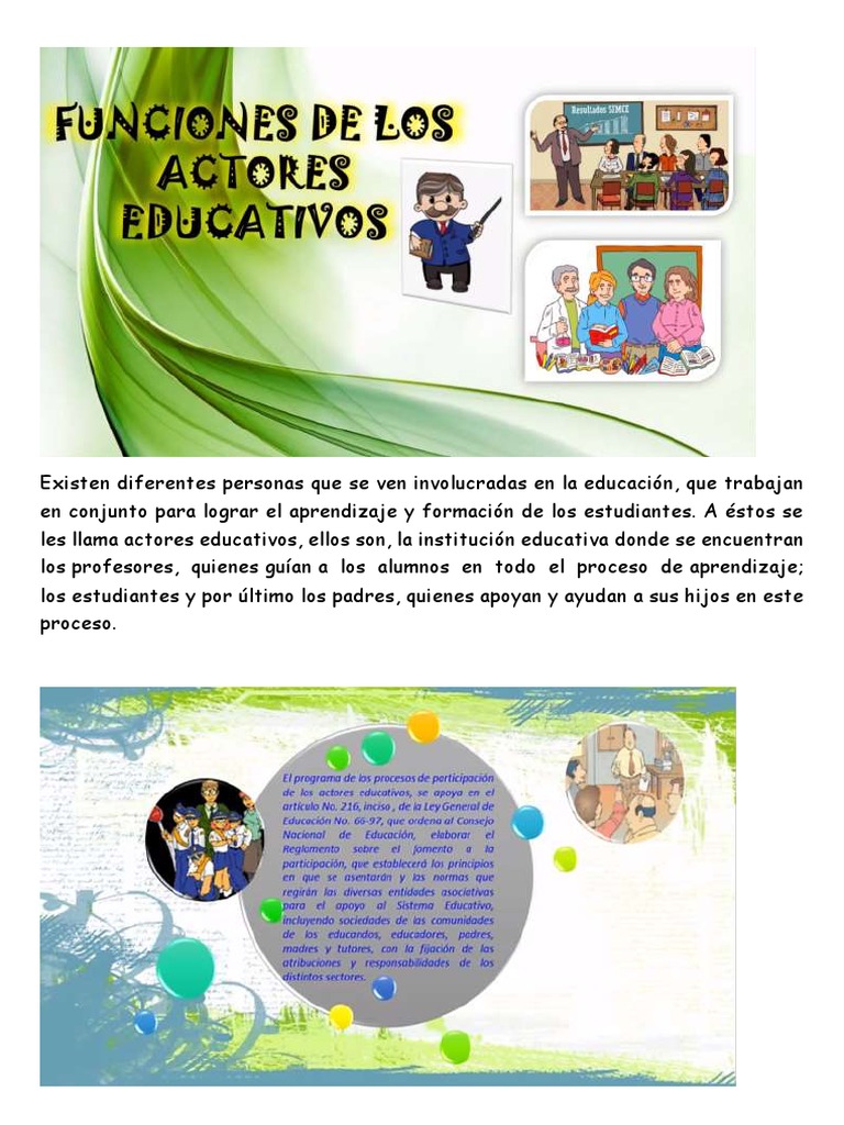 Actores educativos y sus funciones | PDF