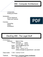 ElecEng 458 - Computer Architecture Overview