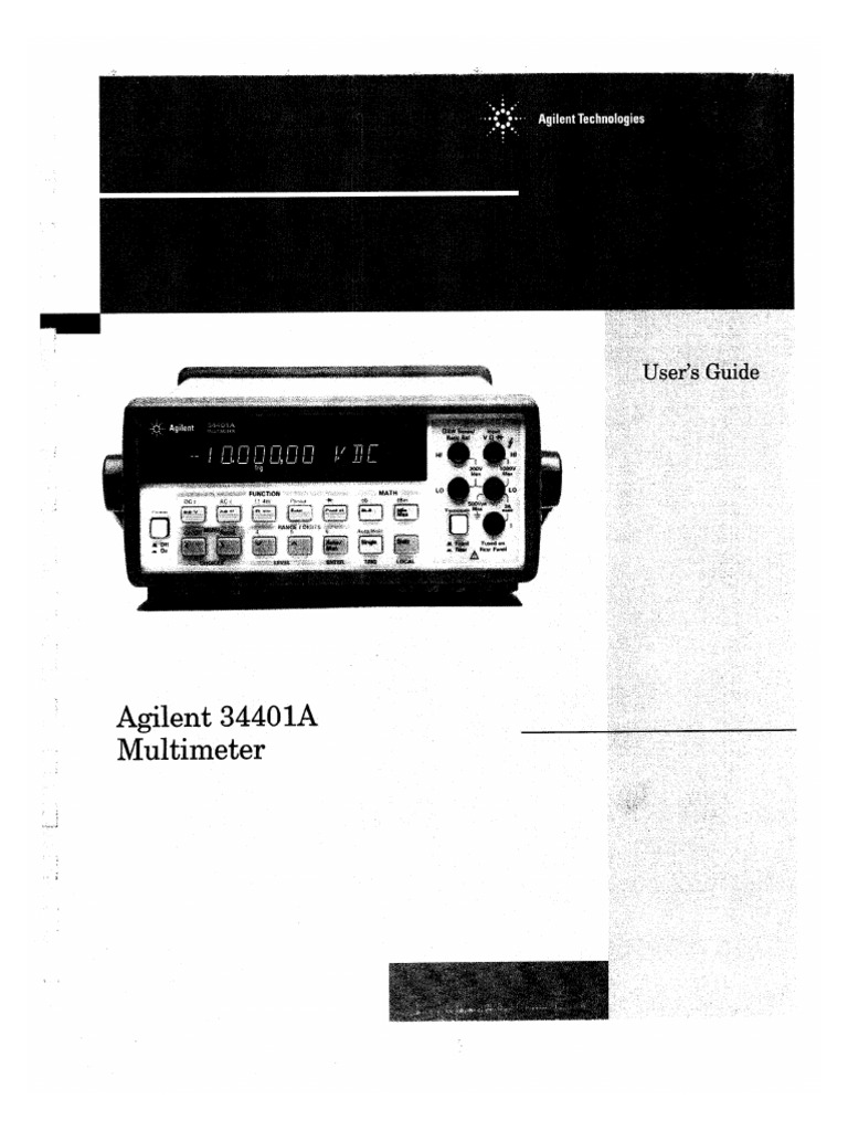 Agilent 34401a Multimeter Users Guide 242pages PDF PDF