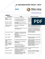 Recopilación de Documentacion Pikler-Loczy-Actualizacion - 2018-Lista de Libros