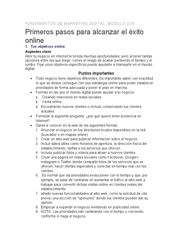 Fundamentos del Marketing Digital: Módulo 2 | PDF | Marketing de ...