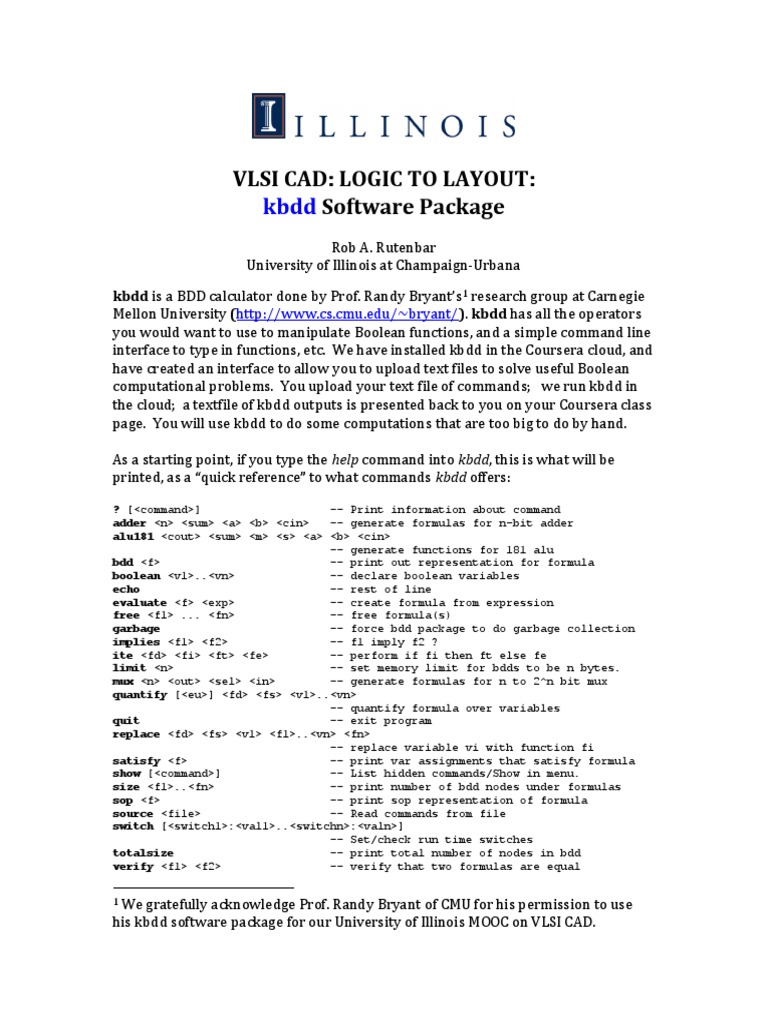 KBDD Reference Guide | PDF | Mathematical Logic | Computing