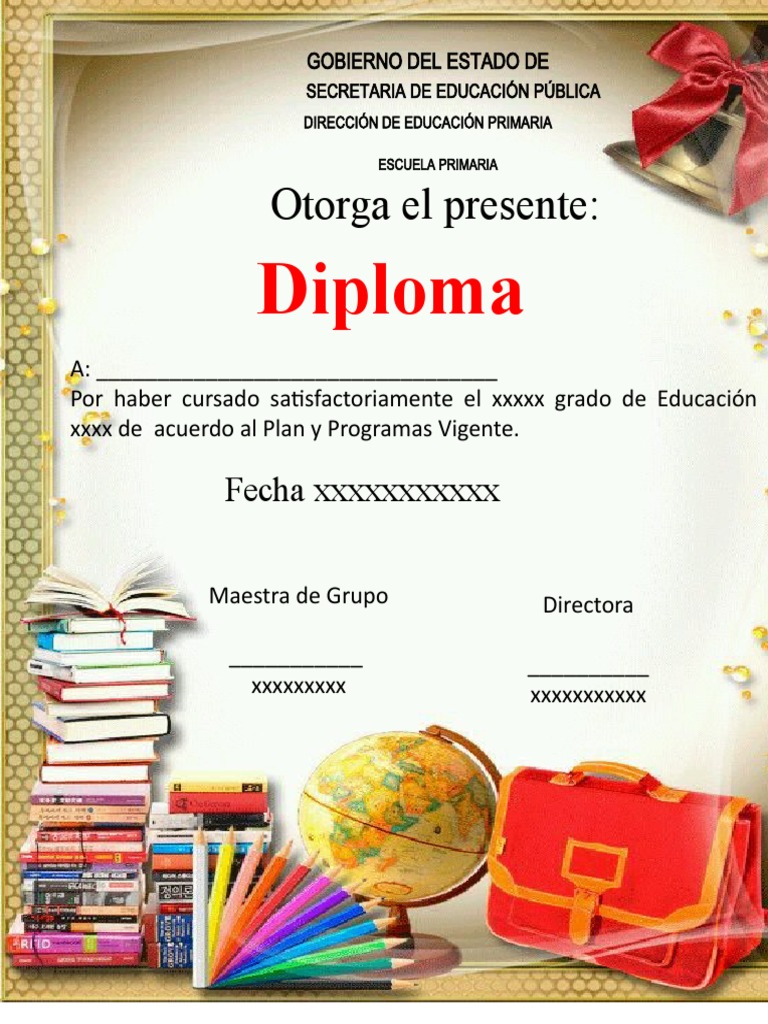 Diplomas Editables Poc. Vertical | PDF | Educación primaria | Etapas  educativas, image size:768x1024