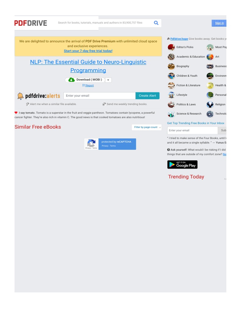NLP: The Essential Guide To Neuro-Linguistic Programming - PDF Drive ...
