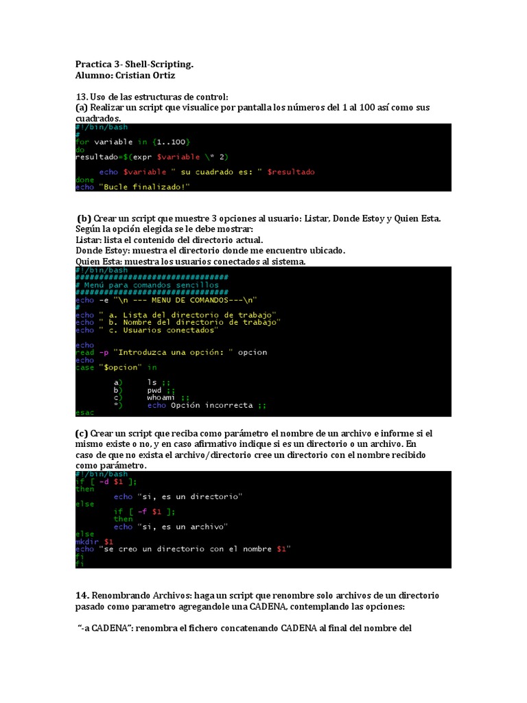 Practico3s.o-Shell Scripting Completas 13 - 14-15 | PDF | Archivo de ...