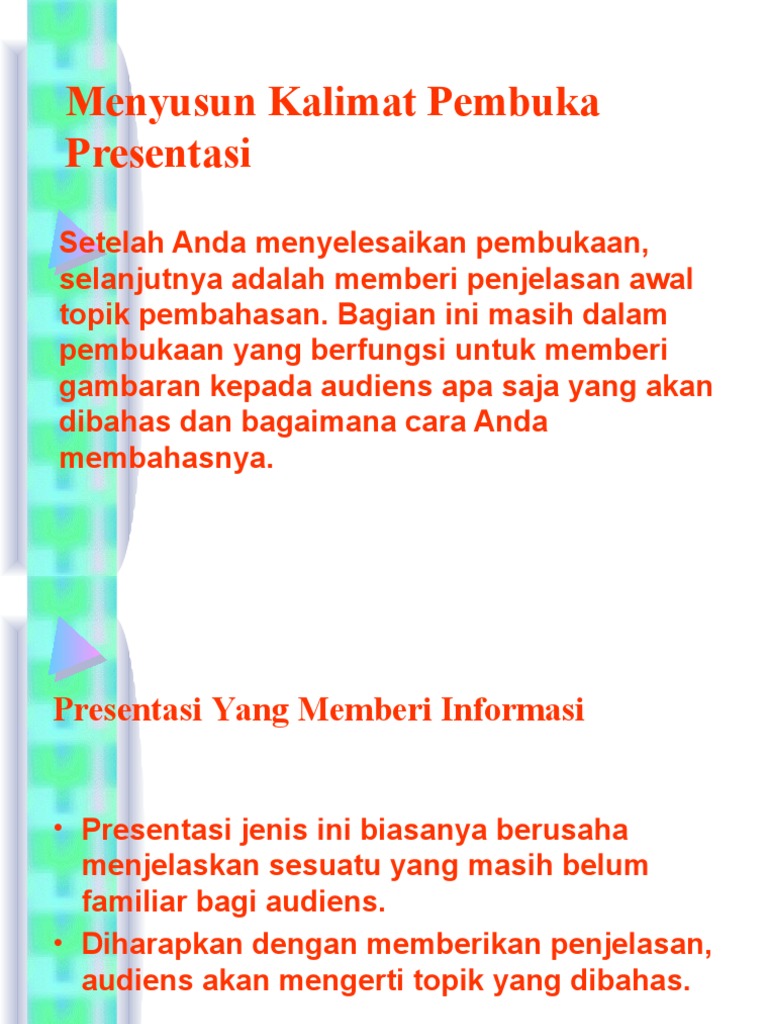 Menyusun Kalimat Pembuka Presentasi