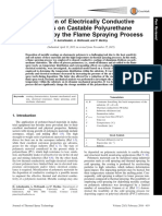 Deposition of Electrically Conductive Coatings On Castable Polyurethane Elastomers by The Flame Spraying Process