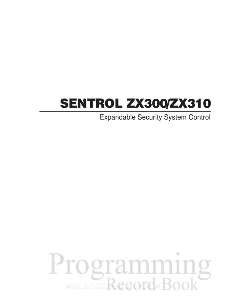 SENTROL ZX300/ZX310: Programming | PDF | Telephone Number | Telephone