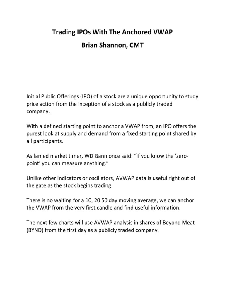 Anchored VWAP IPO Beyond Meat | PDF