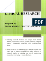Ethical Research: Prepared By: Mark Angelo Cristino, RN, Man