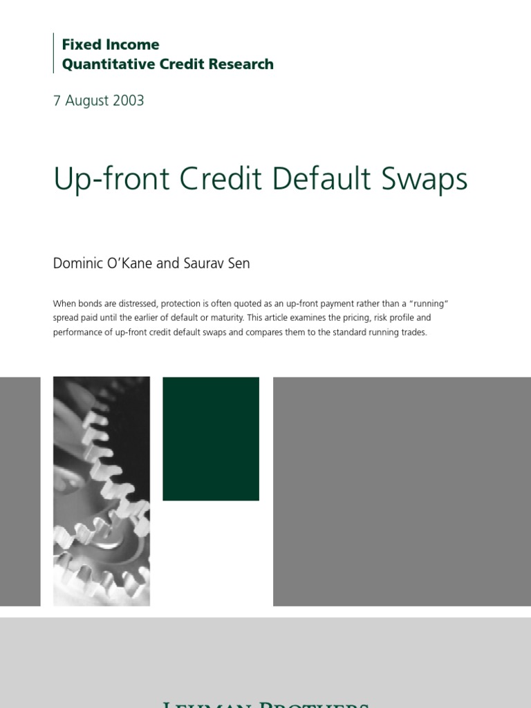 Up-front Credit Default Swaps Explained | PDF | Credit Default Swap ...