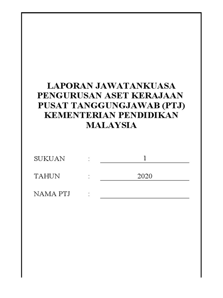 Senarai Semak Laporan Aset 2020 | PDF