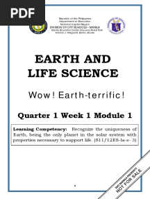 SCIENCE - Q1 - W1 - Mod1 - Earth and Life Science (Planet Earth)