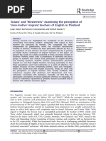 Asians" and "Westerners" - Examining The Perception of " (Non-) Native" Migrant Teachers of English in Thailand