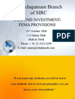 Visakhapatnam Branch of Sirc: Inbound Investment-Fema Provisions