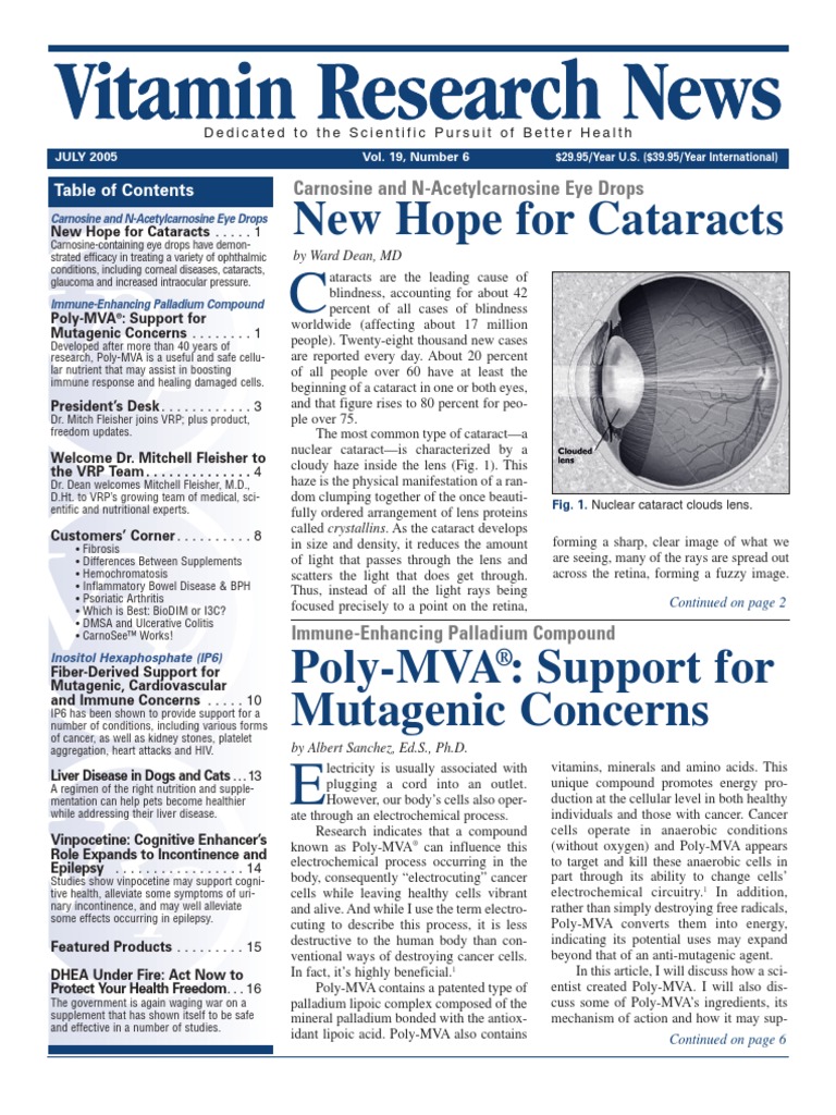 July2005 Vitamin Research News PDF Cataract Antioxidant