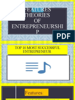 Features Theories OF Entrepreneurshi P