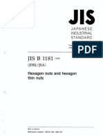 JIS B 1181-2004 Hexagon nuts and hexagon thin nuts