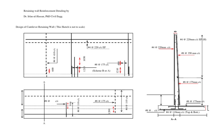 RW Reinforcement Detailing Sheet | PDF | Geotechnical Engineering | Soil