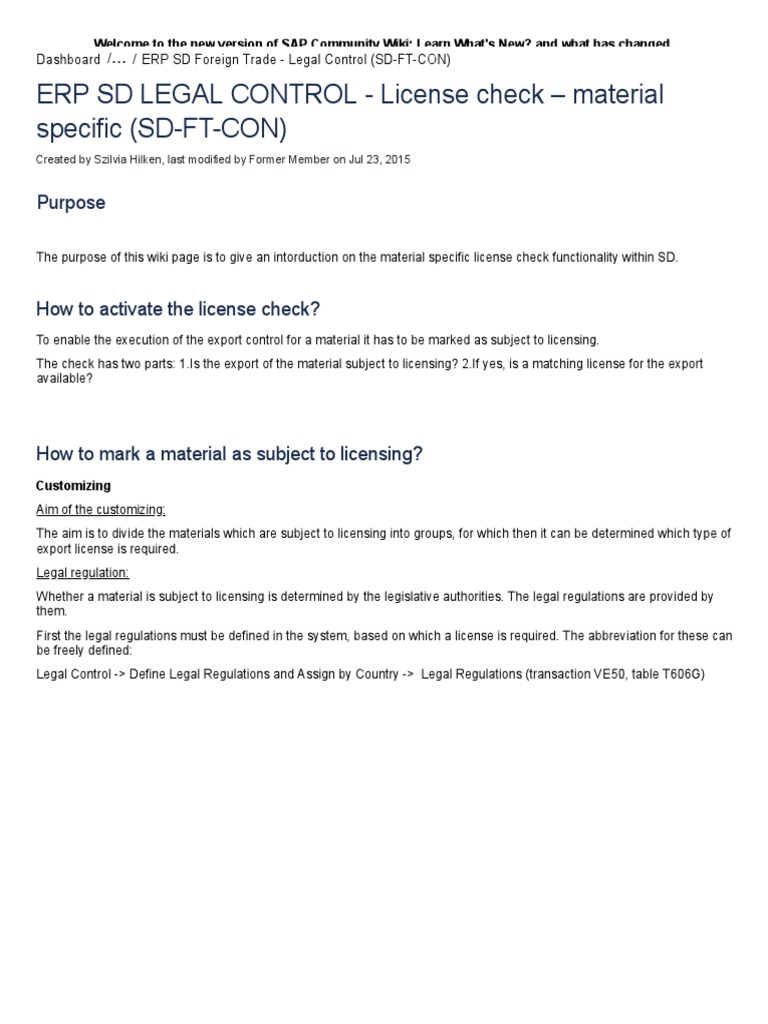 LEGAL CONTROL - License Check | PDF | License | Exports