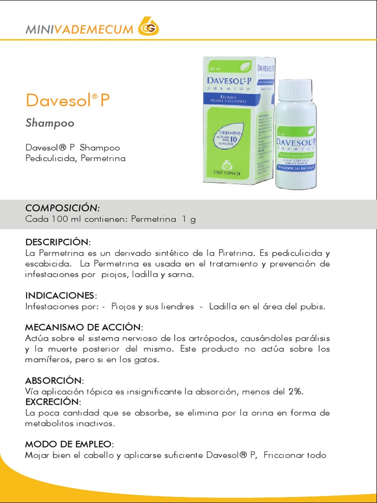 Uso y Efectividad del Shampoo Davesol® P | PDF | Medicina CLINICA | Drogas