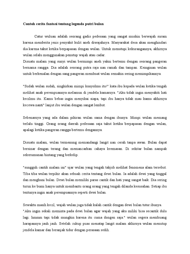 Contoh Cerita Fantasi Tentang Legenda Putri Bulan Pdf