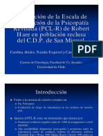 Adaptación de La Escala de Calificación de La Psicopatía Revisada (PCL - R) de Robert Hare en Población Reclusa Del C.D.P. de San Miguel
