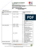 Deped - Division of Quezon: Individual Workweek Accomplishment Report