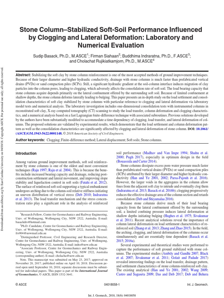 Stone Column-Stabilized Soft-Soil Performance Influenced | PDF | Stress ...