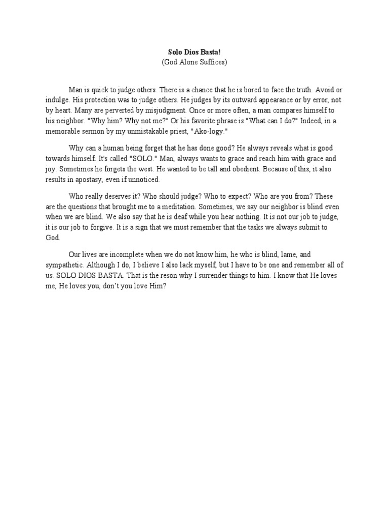 Solo Dios Basta Pdf