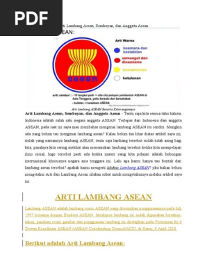 Arti Lambang Asean Semboyan Dan Anggota Asean