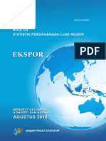 Buletin Statistik Perdagangan Luar Negeri Ekspor Menurut Kelompok Komoditi Dan Negara, Agustus 2018