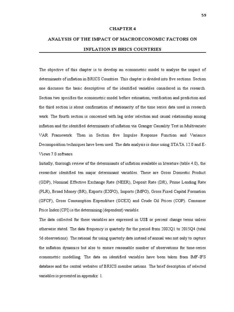 Analysis of The Impact of Macroeconomic Factors On Inflation in Brics ...