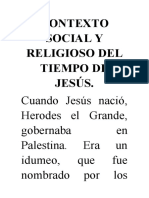 CONTEXTO SOCIAL Y RELIGIOSO DEL TIEMPO DE JESÚS
