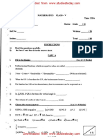 CBSE Class 5 Mathematics Question Paper Set H PDF