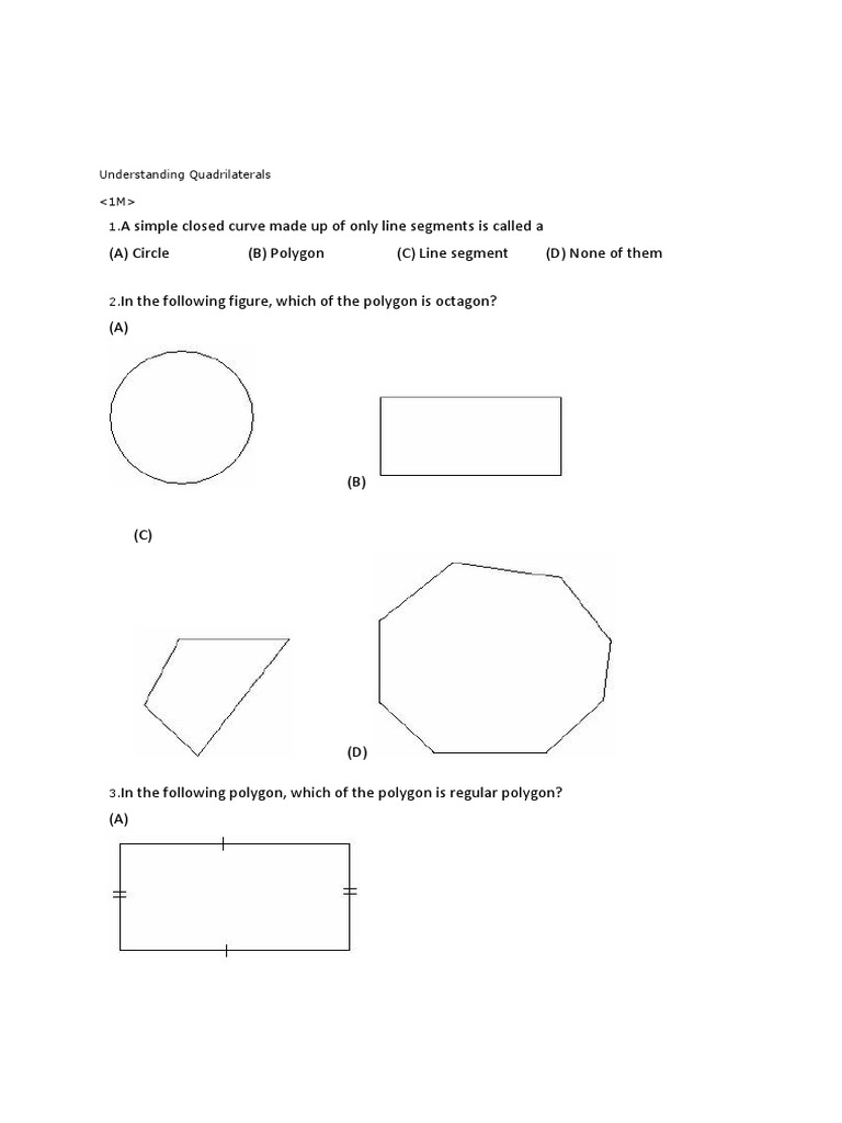Class 8 Quadrilaterals Worksheet | PDF | Rectangle | Convex Geometry
