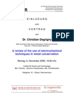 Dr. Christian Degrigny: A Review of The Use of Electrochemical Techniques in Metal Conservation