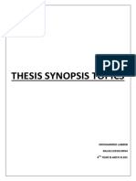 Thesis Synopsis Topics 2 PDF