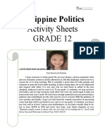 Philippine Politics: Activity Sheets Grade 12