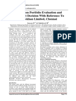 A Study On Portfolio Evaluation and Investment Decision With Reference To Sharekhan Limited, Chennai